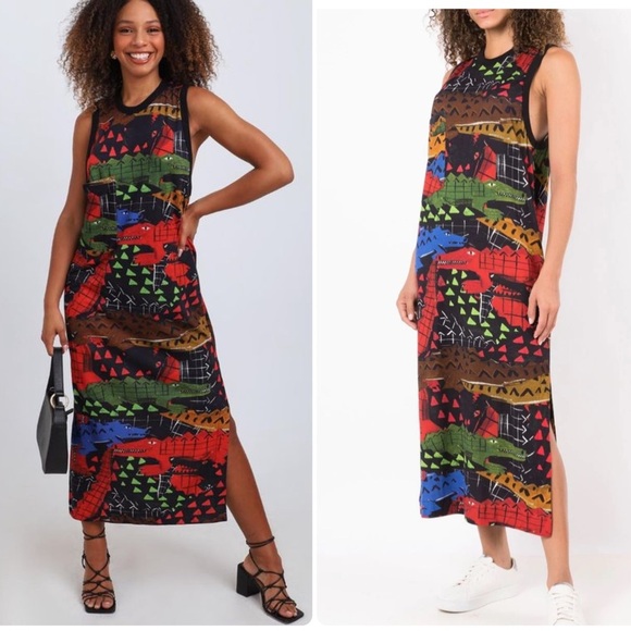 New! Oaken Alligator Printed Midi Dress by Brazilian designer * Rare* 🐊 Small - Picture 1 of 12